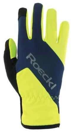Roeckl Zarasai Kinder-Winterhandschuh - Fluo Yellow/dress Blue