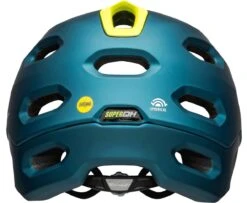 Bell Super DH Spherical MIPS Downhill-Helm - Mat/gloss Blue/hi Viz -Sport Gear Angebote Store 210178049 Bell Super DH Spherical mountain helmet matte gloss blue hi viz no chinbar back