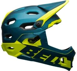 Bell Super DH Spherical MIPS Downhill-Helm - Mat/gloss Blue/hi Viz -Sport Gear Angebote Store 210178049 Bell Super DH Spherical mountain helmet matte gloss blue hi viz right