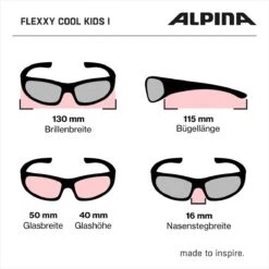 Alpina Flexxy Cool Kids I - Black Cyan Gloss -Sport Gear Angebote Store Alpina Flexxy Cool Kid 1 Kindersonnenbrill z abmessungen 1