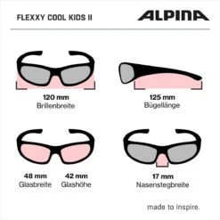 Alpina Flexxy Cool Kids II - White Gloss -Sport Gear Angebote Store Alpina Flexxy Cool Kid 2 Kindersonnenbrille z abmessungen