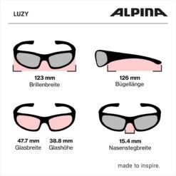 Alpina Luzy Kinder-Sonnenbrille - Purple Matt -Sport Gear Angebote Store Alpina Luzy Sonnenbrille zz Abmessungen 3