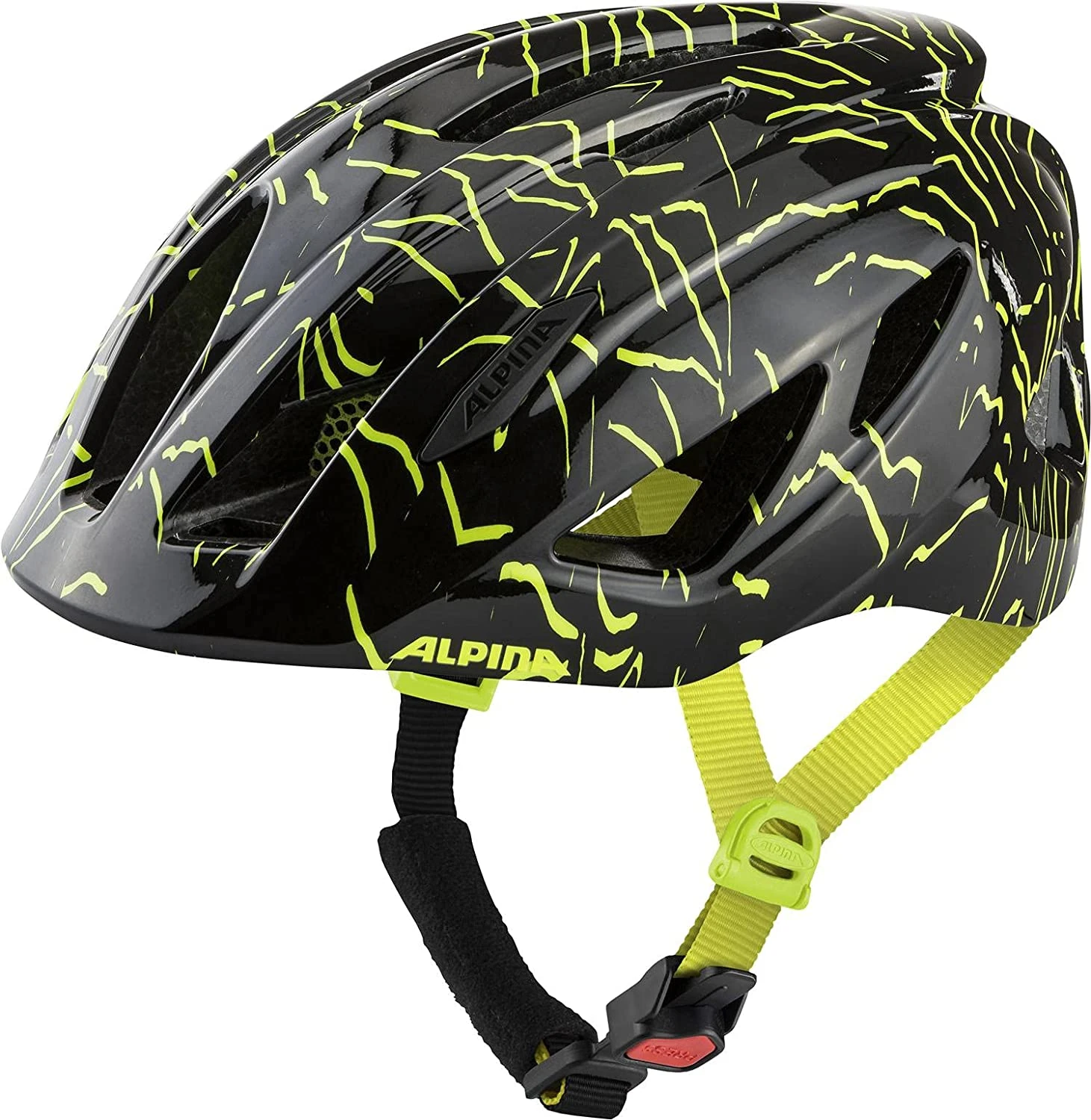 Alpina Pico Kinder Fahrradhelm - Black-neon-yellow-gloss (glänzend) 1 Alpina Pico Kinder Fahrradhelm - Black-neon-yellow-gloss (glänzend)