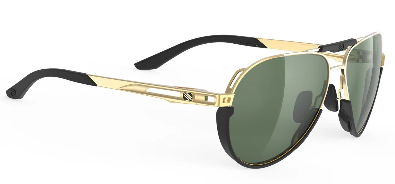 Rudy Project Skytrail Piloten-Sonnenbrille - Ligth Gold Shiny / Green 1 Rudy Project Skytrail Piloten-Sonnenbrille - Ligth Gold Shiny / Green