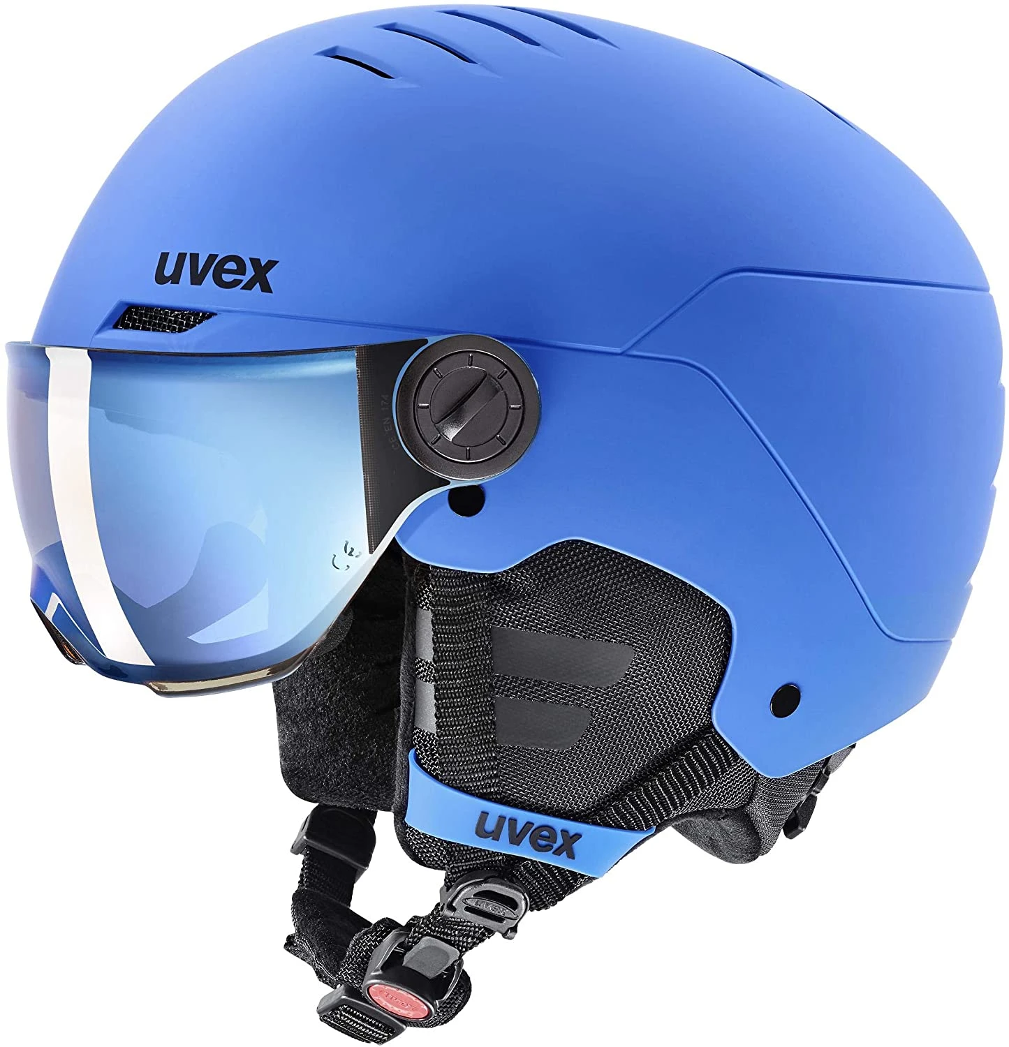 Uvex Rocket Jr. Visor Visier Kinder-Skihelm - Blue Mat 1 Uvex Rocket Jr. Visor Visier Kinder-Skihelm - Blue Mat