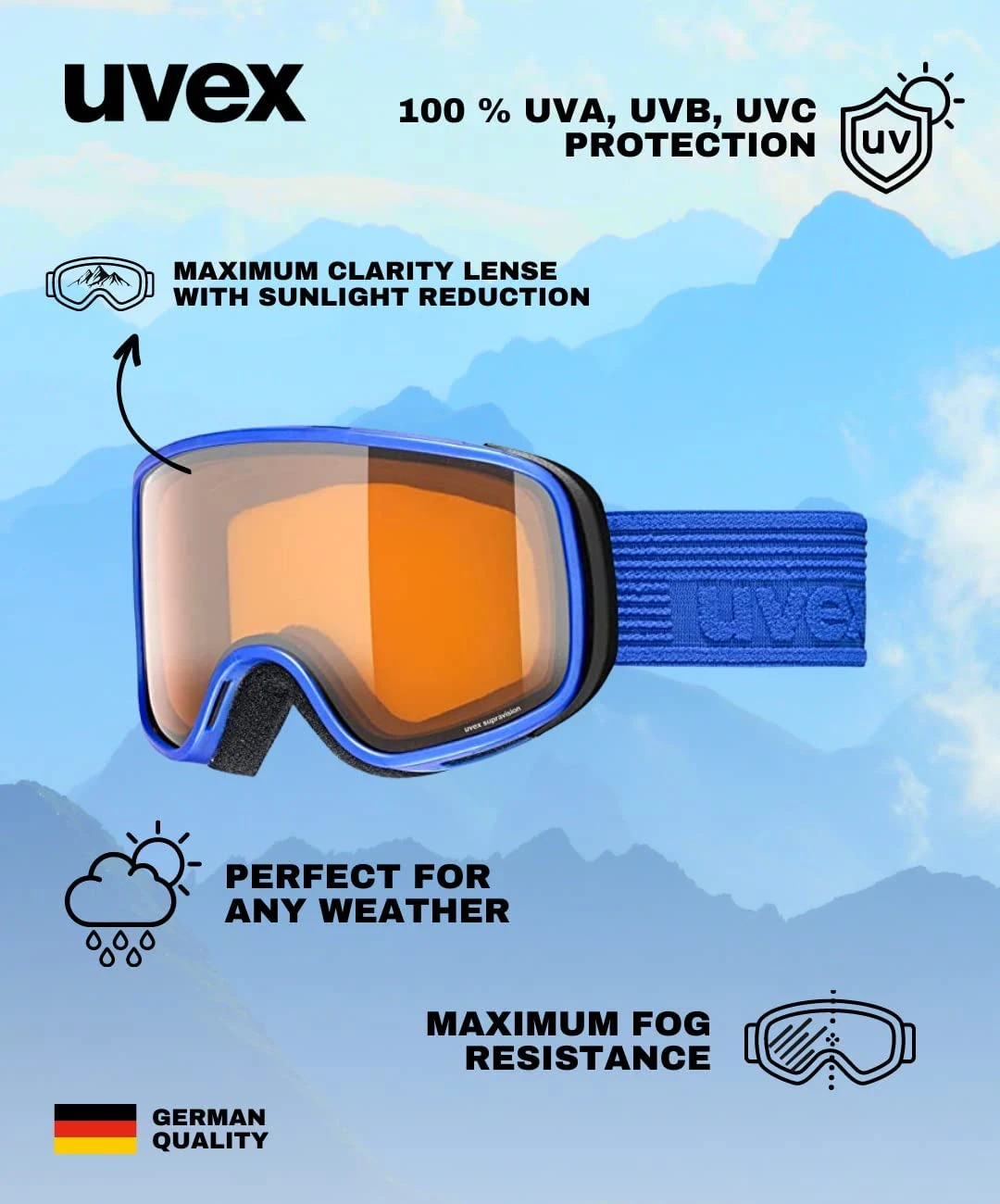 Uvex Scribble LG Skibrille - Cobalt/LaserGold-Clear 2 Uvex Scribble LG Skibrille - Cobalt/LaserGold-Clear – Bild 2